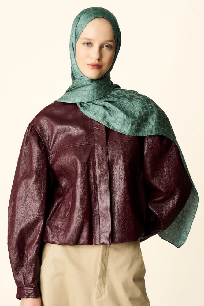 Premium Jakar Şal Halka Desen - Mint - 3