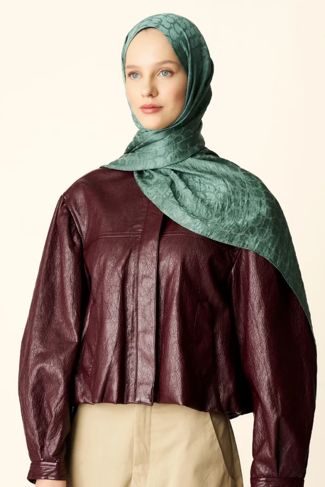 Premium Jakar Şal Halka Desen - Mint - 4
