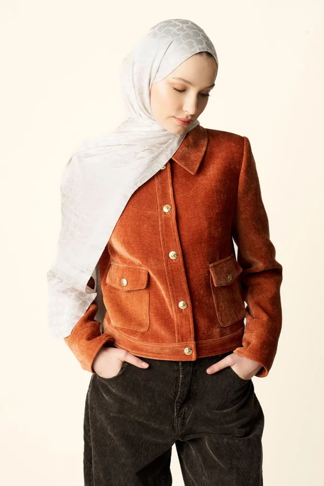 Premium Jakar Şal Halka Desen - Taş - 2