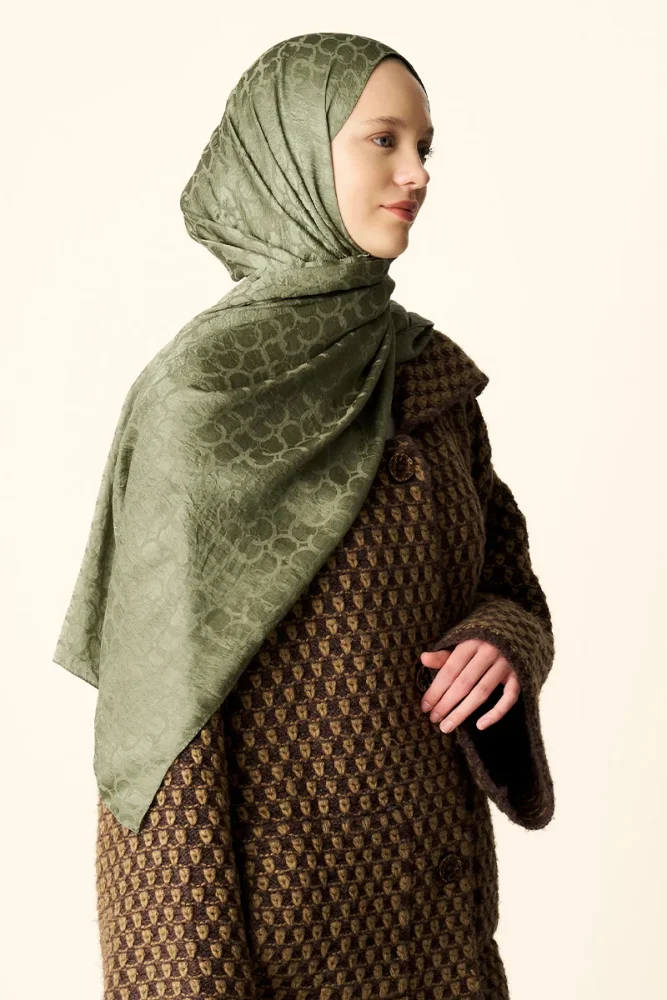 Premium Jakar Şal Halka Desen - Yeşil - 3
