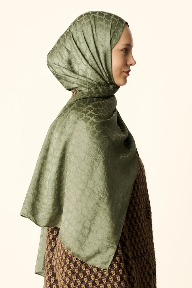 Premium Jakar Şal Halka Desen - Yeşil - 6