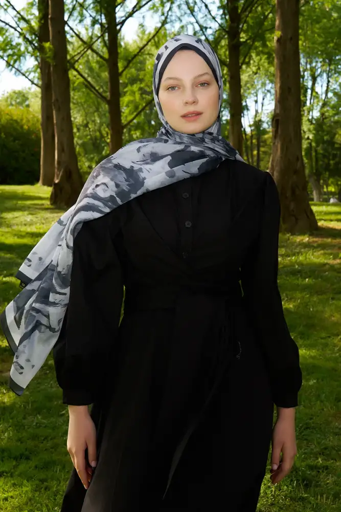 Prestige Carmen Desen Şal - Siyah - 1