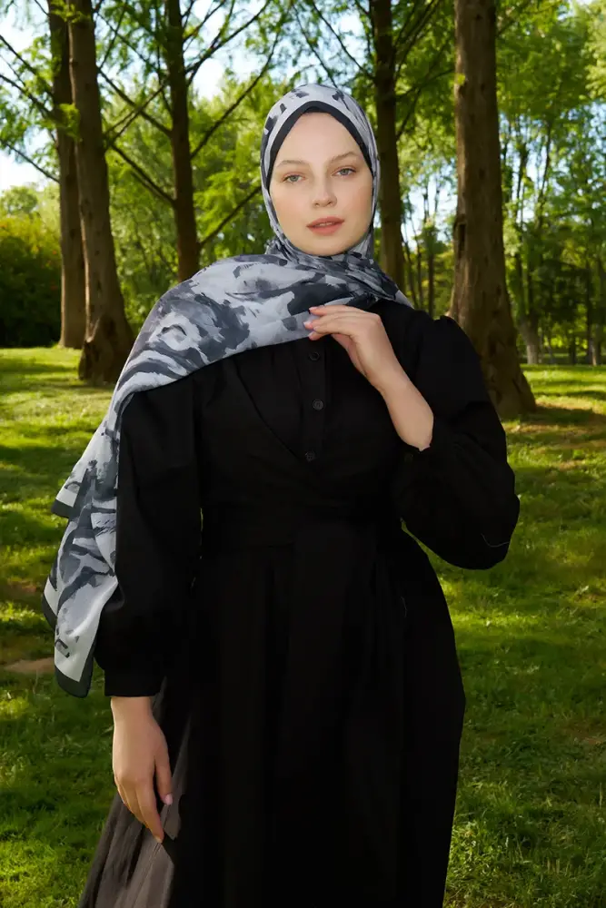 Prestige Carmen Desen Şal - Siyah - 2
