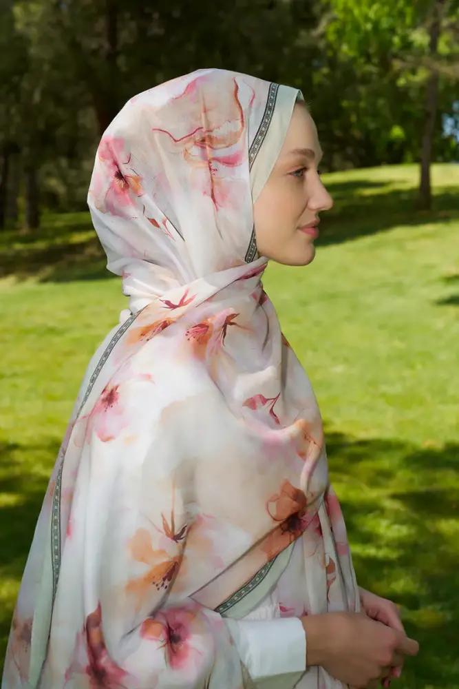 Prestige Dalia Desen Şal - Soft Yeşil - 2