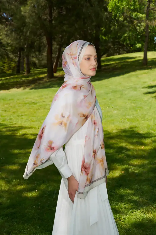 Prestige Dalia Desen Şal - Soft Yeşil - 4