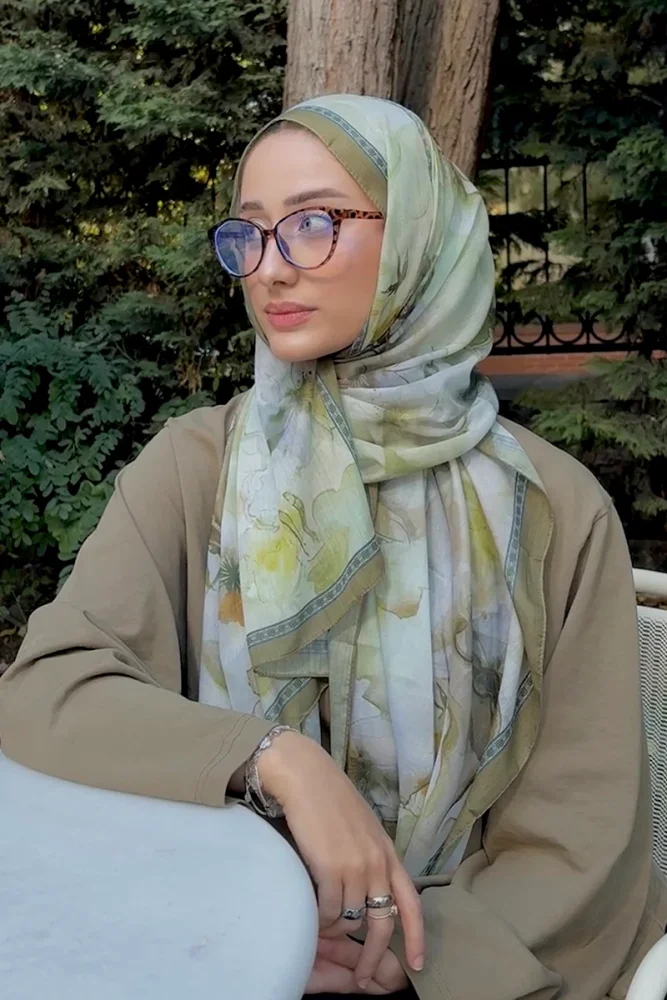 Prestige Dalia Desen Şal - Yeşil - 1