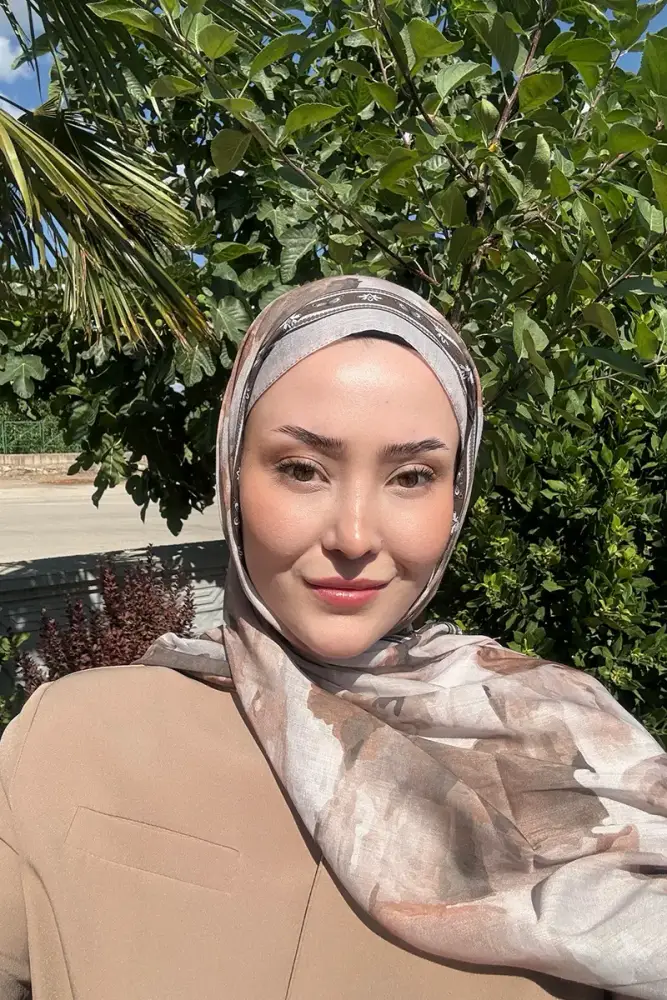 Prestige Helia Desen Şal - Bej - 1