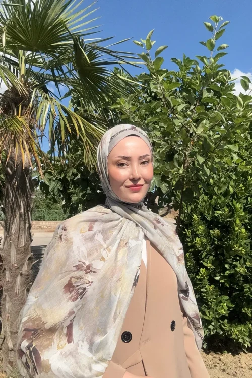 Prestige Leona Desen Şal - Bej 