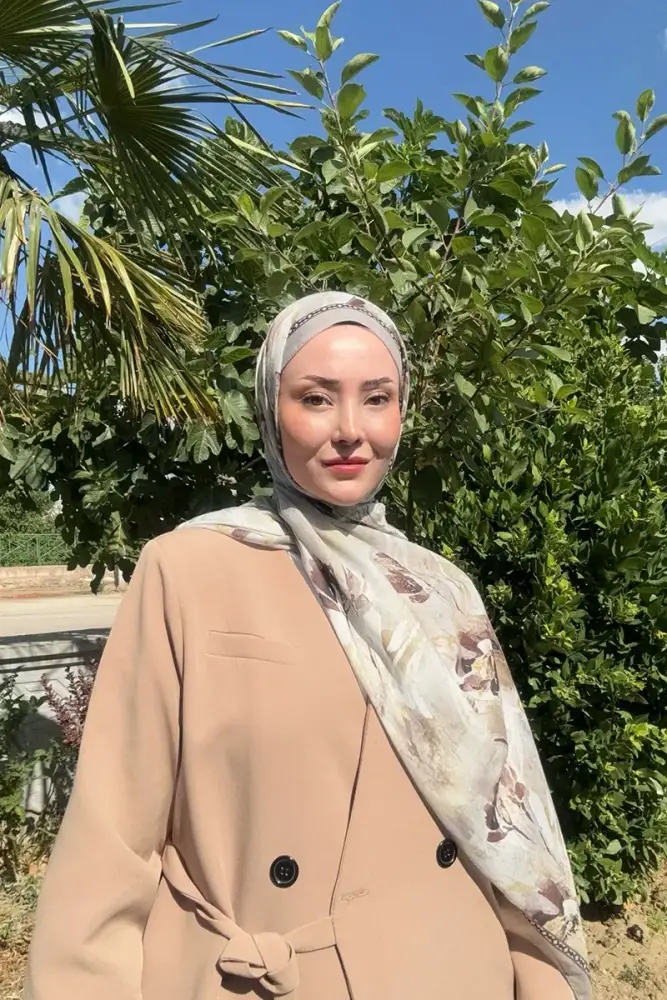 Prestige Leona Desen Şal - Bej - 2