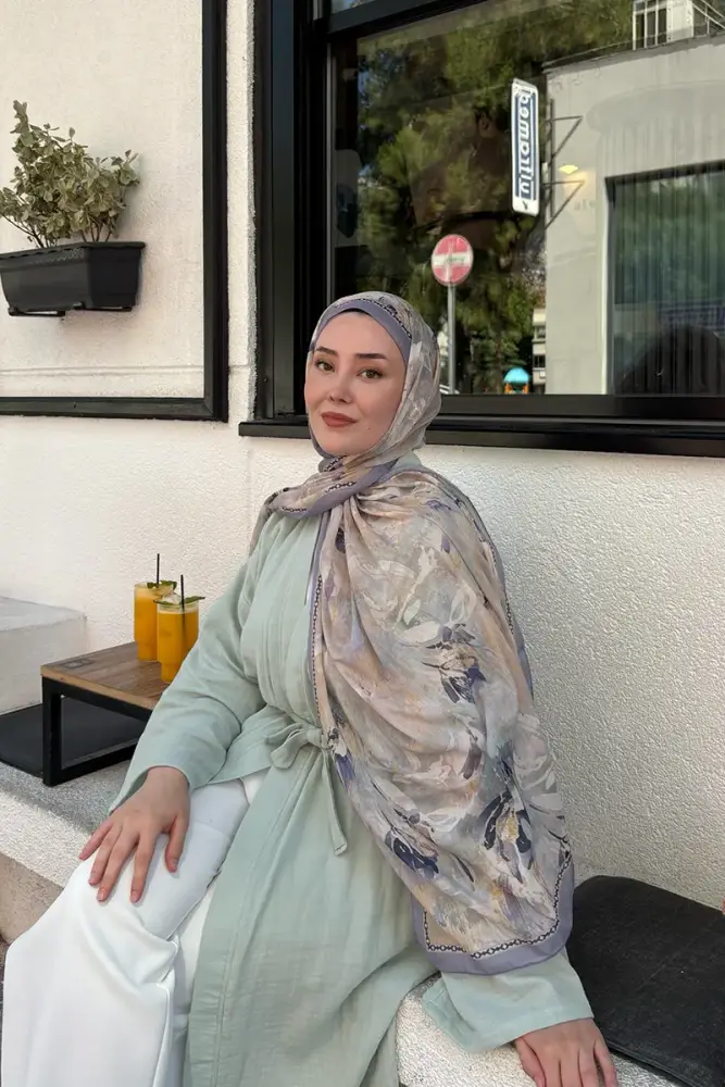 Prestige Leona Desen Şal - Lila - 4