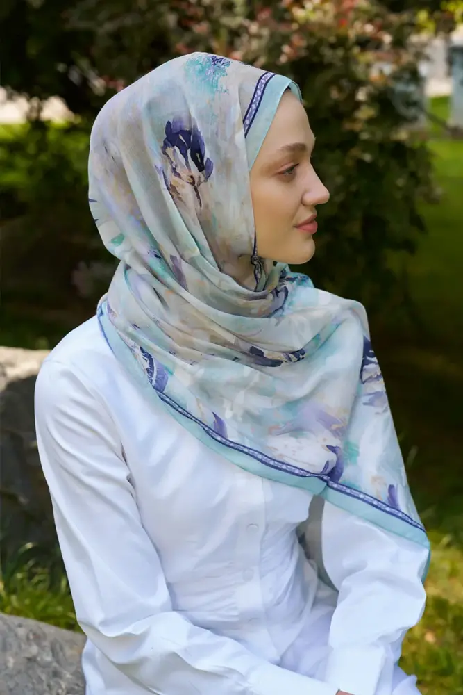 Prestige Leona Desen Şal - Mint - 1
