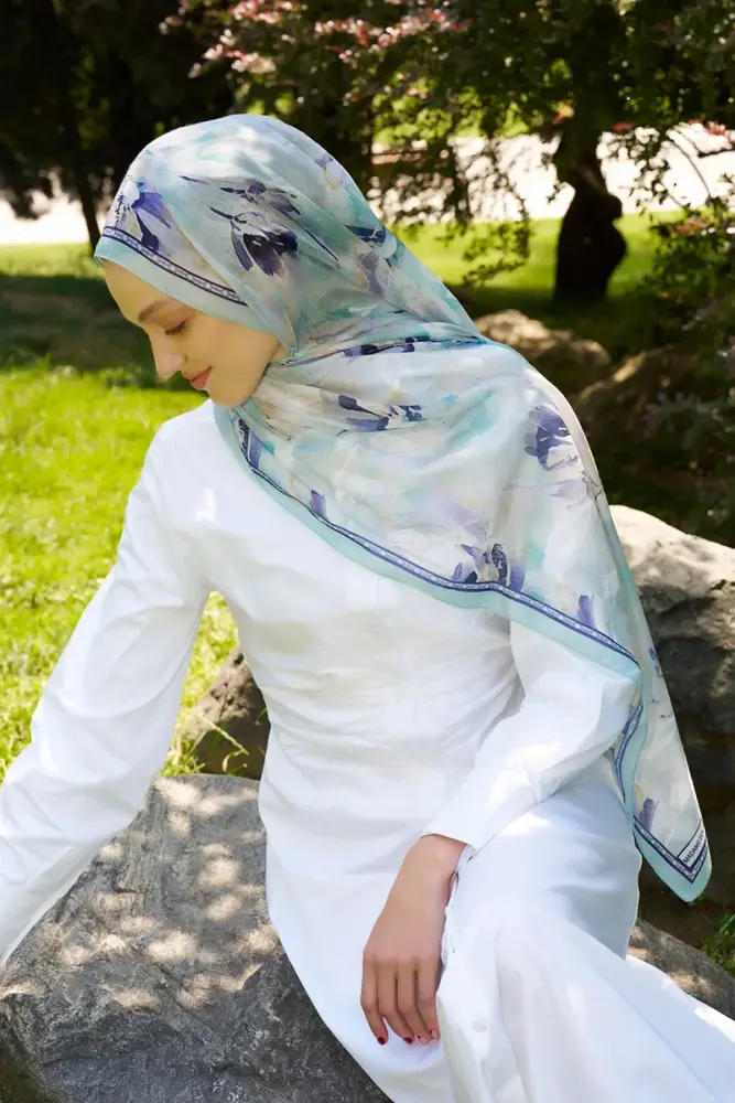 Prestige Leona Desen Şal - Mint - 3