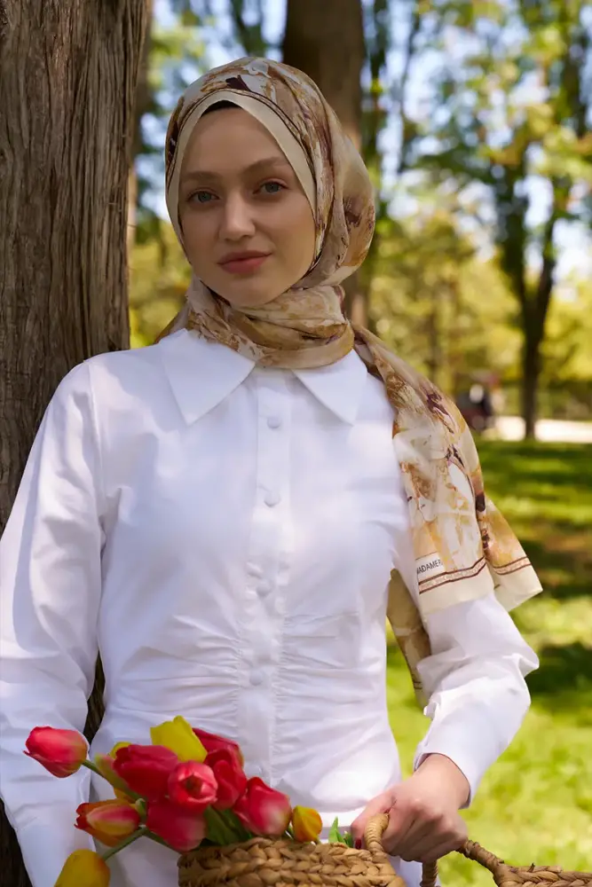 Prestige Leona Desen Şal - Sarı - 4