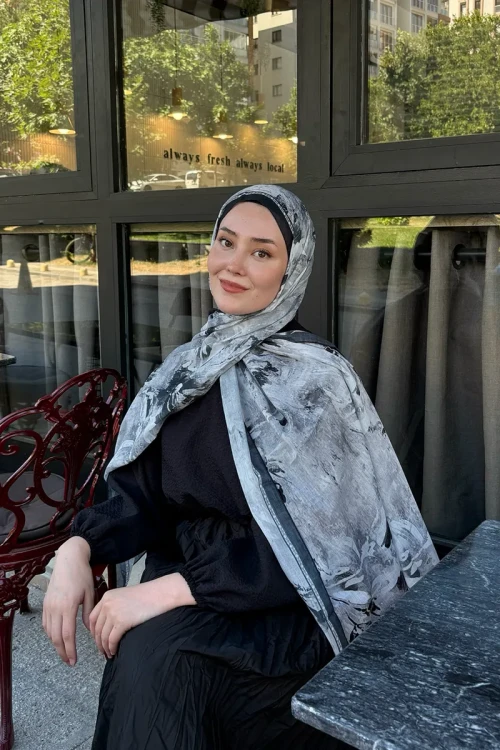 Prestige Leona Desen Şal - Siyah 