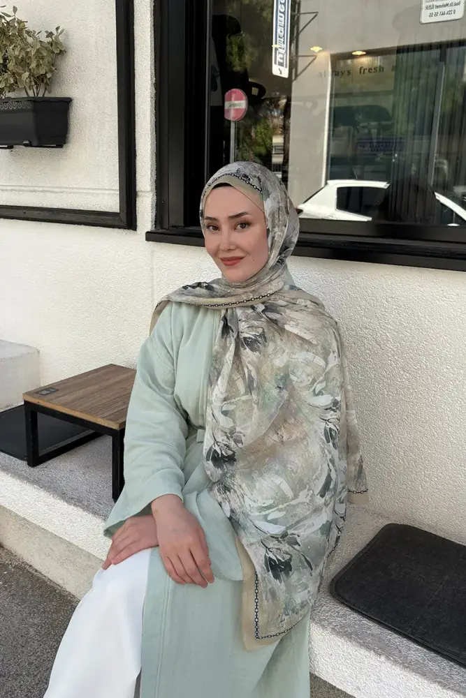 Prestige Leona Desen Şal - Tereyağı Sarısı - 1