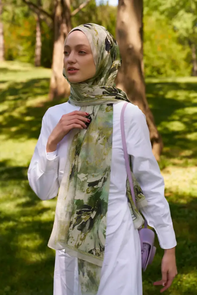 Prestige Leona Desen Şal - Yeşil - 2