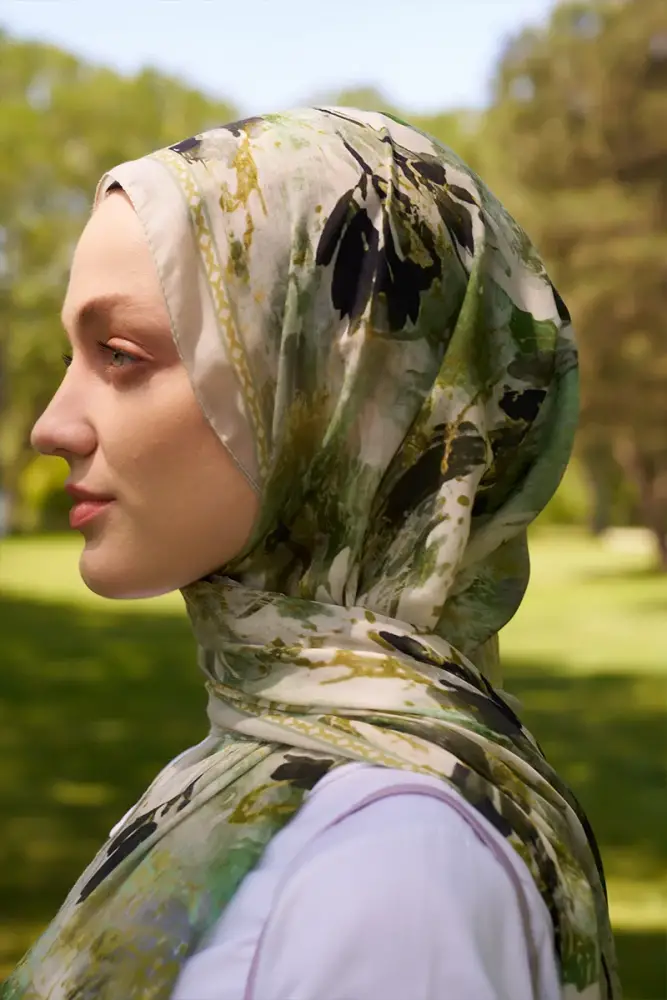 Prestige Leona Desen Şal - Yeşil - 4