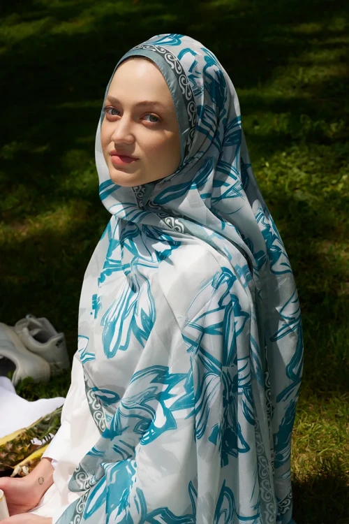 Prestige Line Desen Şal - Turkuaz 