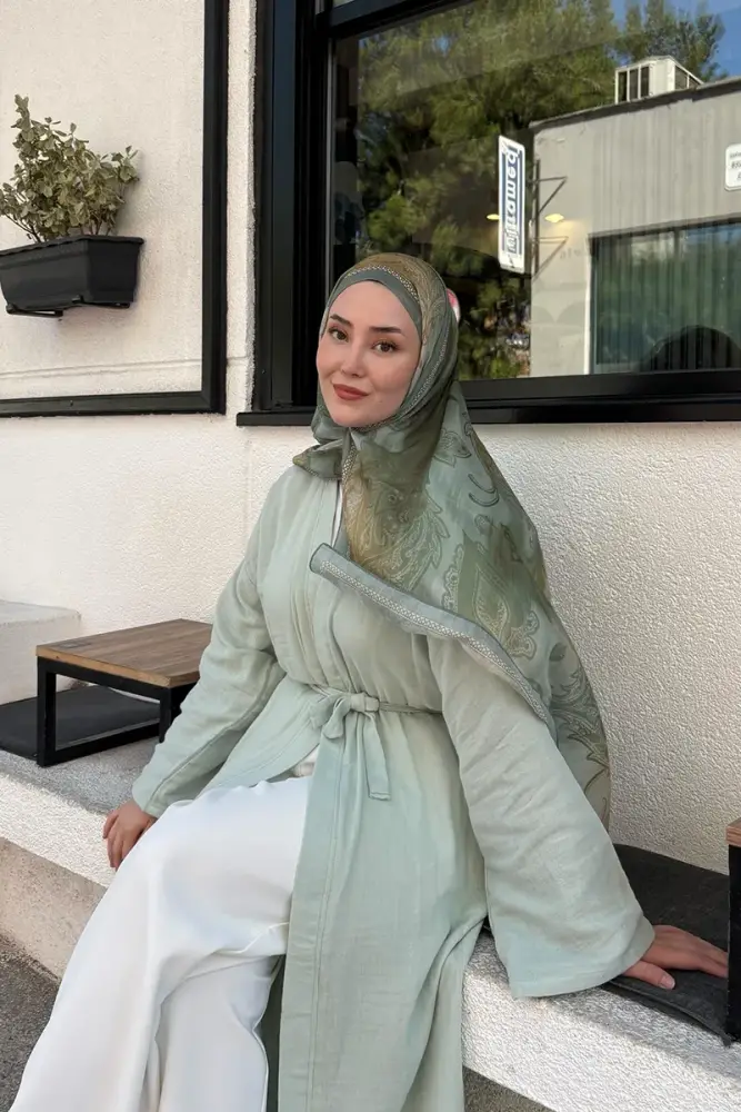 Prestige Vintage Desen Şal - Mint - 2