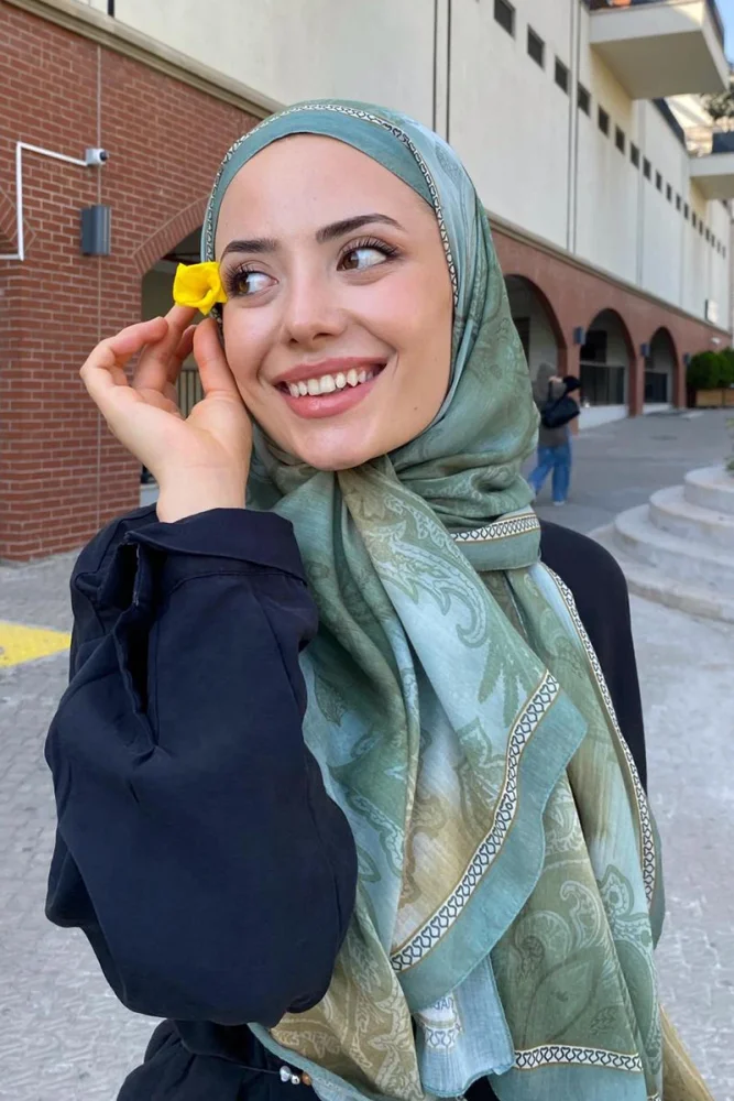 Prestige Vintage Desen Şal - Mint - 1