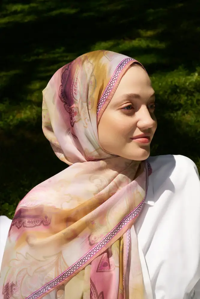 Kübra Kuş Prestige Vintage Desen Şal - Renkli - 3