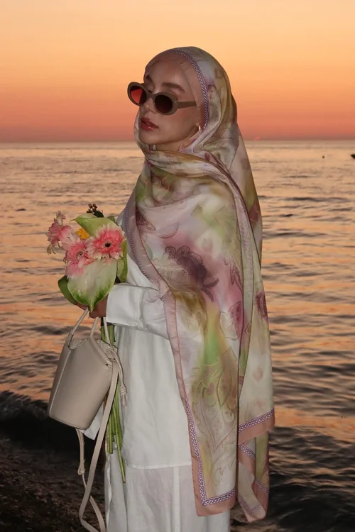 Kübra Kuş Prestige Vintage Desen Şal - Renkli 