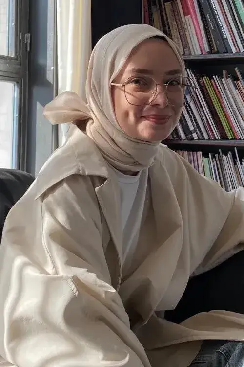 Şühedaat Romans Şal - Bej - MADAME POLO
