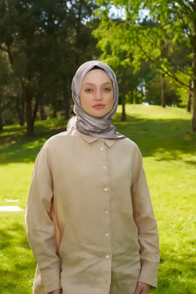 Rustic Batik Desen Eşarp - Bej - 1