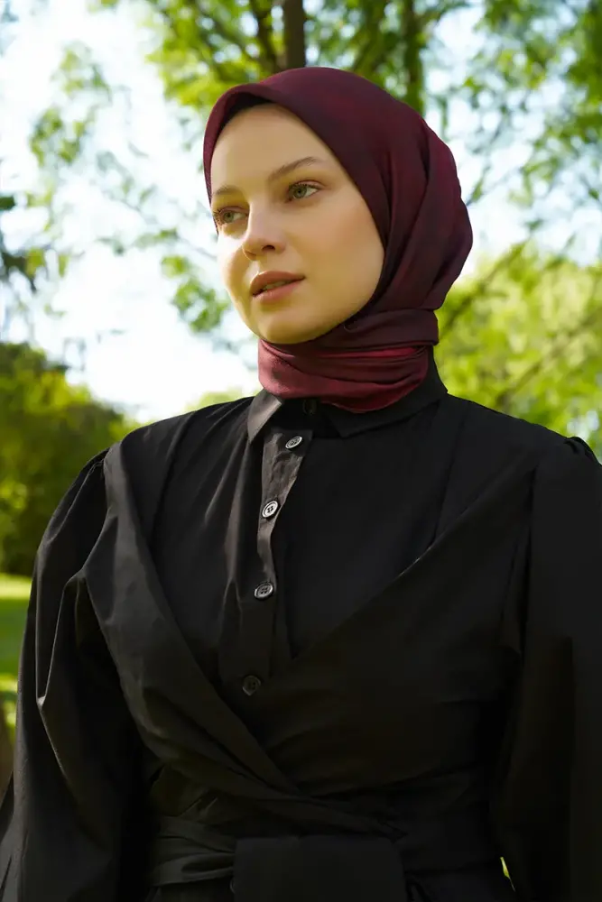 Rustic Batik Desen Eşarp - Kırmızı - 4