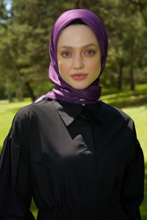 Rustic Batik Desen Eşarp - Mor 