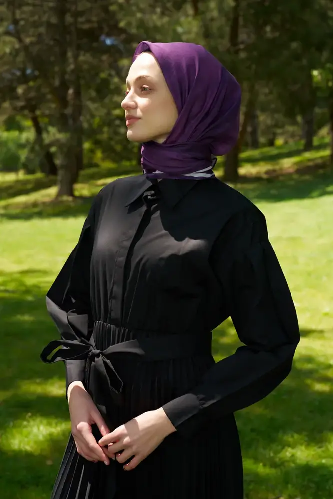 Rustic Batik Desen Eşarp - Mor - 2