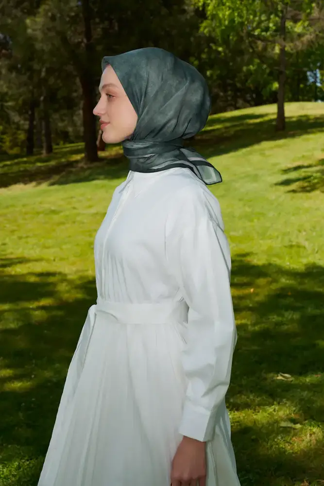 Rustic Batik Desen Eşarp - Yeşil - 2