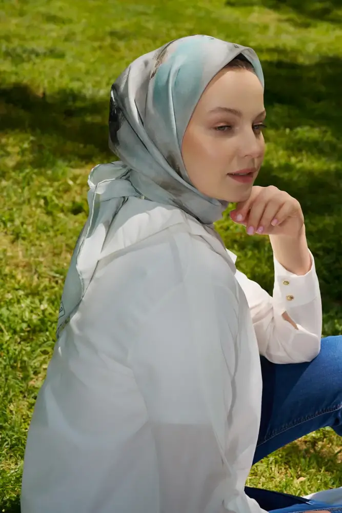 Rustic Rosie Desen Eşarp - Mint - 1