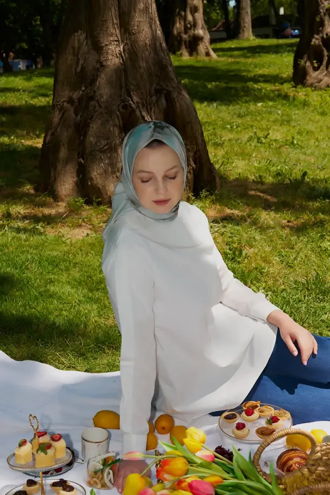 Rustic Rosie Desen Eşarp - Mint - 3