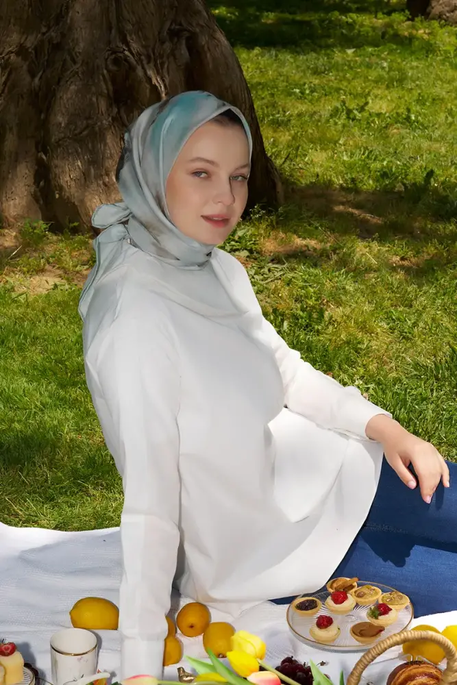 Rustic Rosie Desen Eşarp - Mint - 4