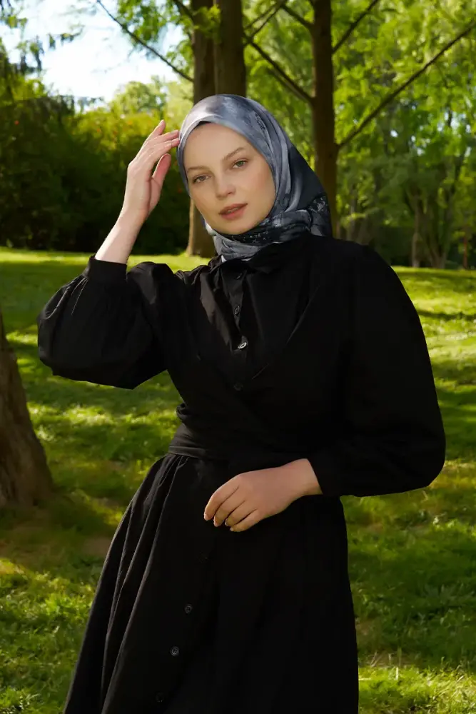 Rustic Rosie Desen Eşarp - Siyah - 2