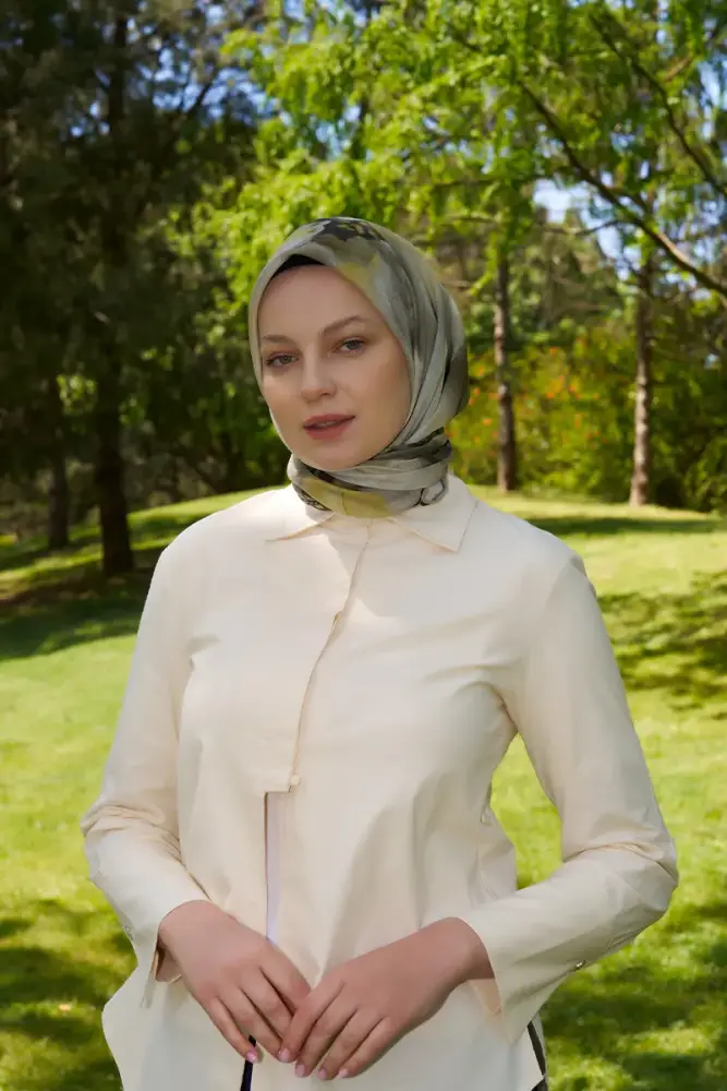 Rustic Rosie Desen Eşarp - Yeşil - 2