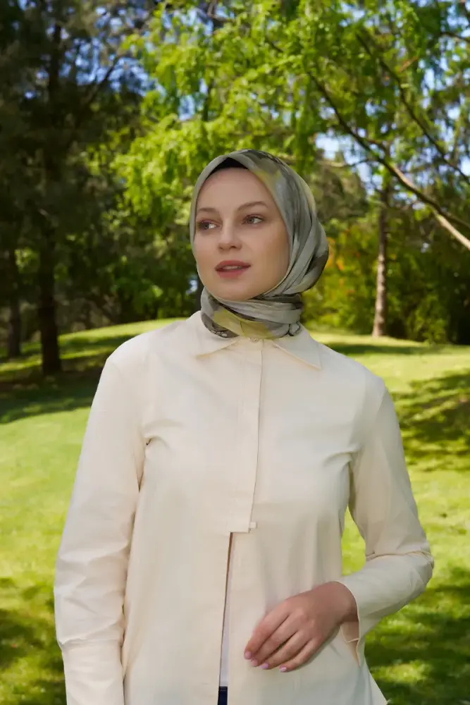 Rustic Rosie Desen Eşarp - Yeşil - 3