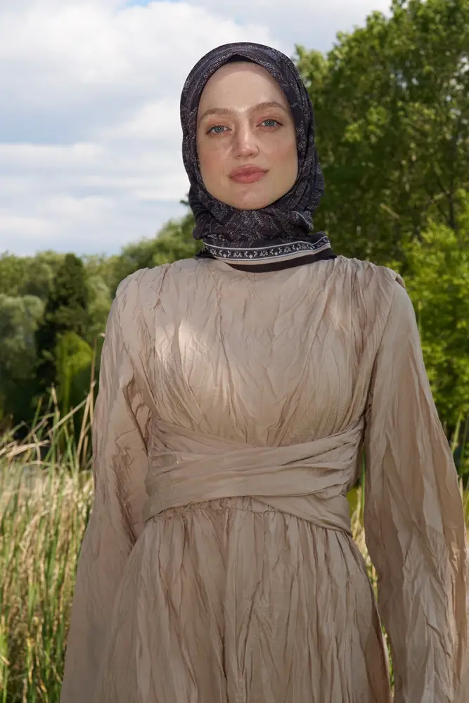 Rustic Mistral Desen Eşarp - Acı Kahve - 2