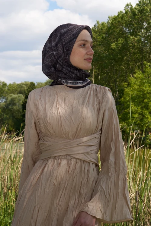 Rustic Mistral Desen Eşarp - Acı Kahve 