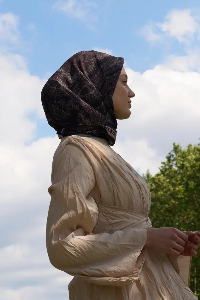 Rustic Mistral Desen Eşarp - Acı Kahve - 3