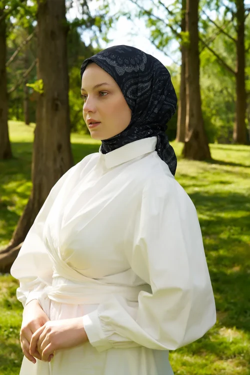 Rustic Mistral Desen Eşarp - Siyah 