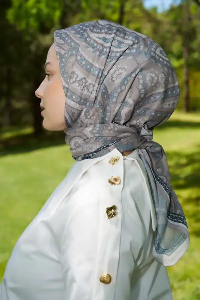 Rustic Mistral Desen Eşarp - Vizon - 3