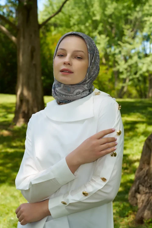 Rustic Mistral Desen Eşarp - Vizon 