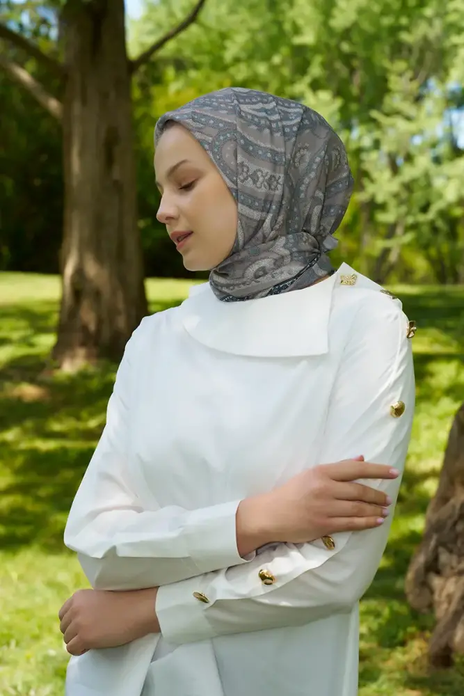 Rustic Mistral Desen Eşarp - Vizon - 2