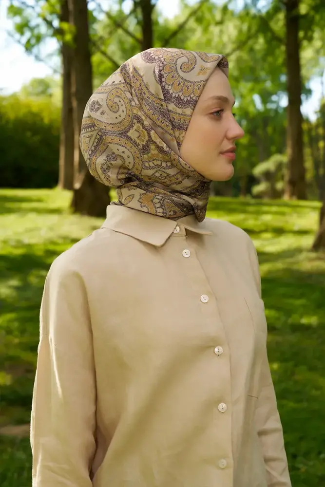 Rustic Mistral Desen Eşarp - Yağ Yeşili - 3