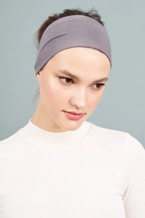 Silikonlu Bandana Bone - Gri - MADAME POLO