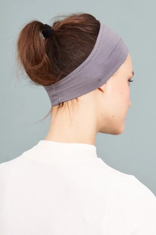 Silikonlu Bandana Bone - Gri - MADAME POLO