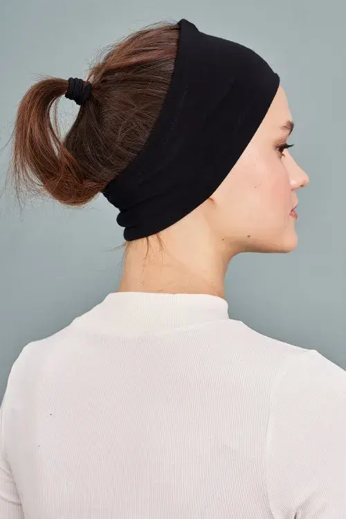 Silikonlu Bandana Bone - Siyah - 3
