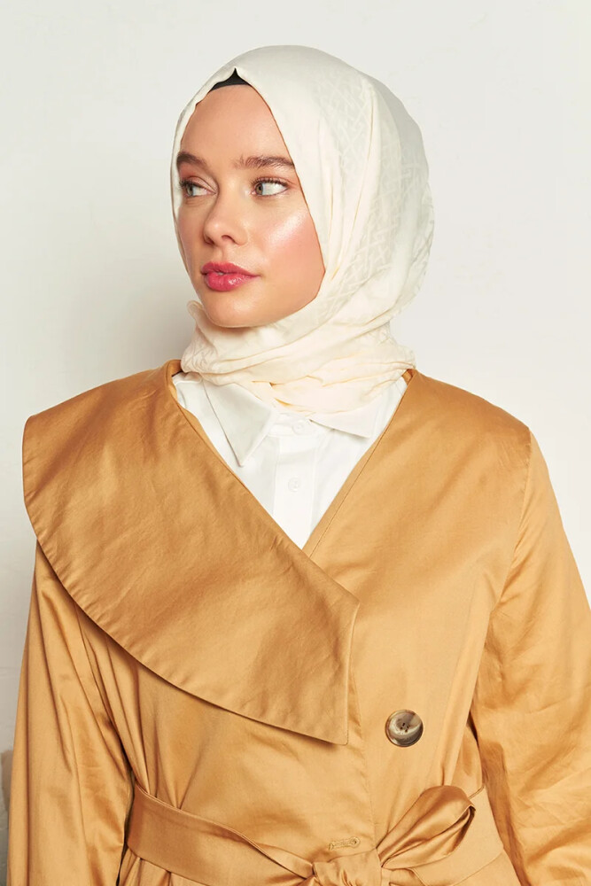 Silky Jacquard Note Hijab Elliptick Pattern - Nude - MADAME POLO